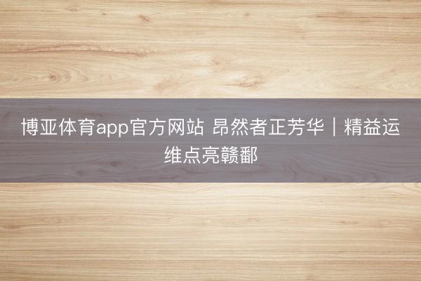 博亚体育app官方网站 昂然者正芳华｜精益运维点亮赣鄱