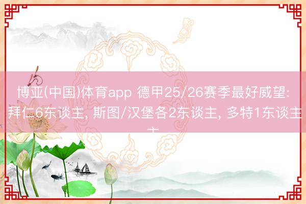 博亚(中国)体育app 德甲25/26赛季最好威望: 拜仁6东谈主， 斯图/汉堡各2东谈主， 多特1东谈主