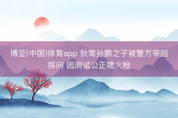 博亚(中国)体育app 狄莺孙鹏之子被警方带回探问 因测试公正喷火枪