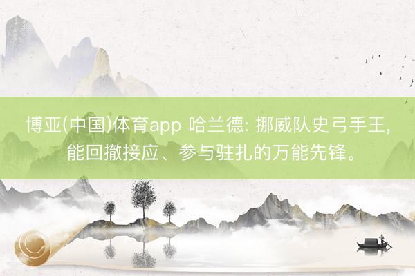 博亚(中国)体育app 哈兰德: 挪威队史弓手王， 能回撤接应、参与驻扎的万能先锋。