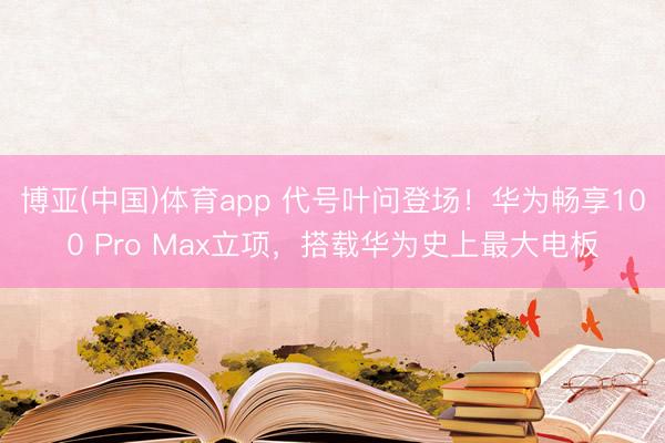 博亚(中国)体育app 代号叶问登场！华为畅享100 Pro Max立项，搭载华为史上最大电板