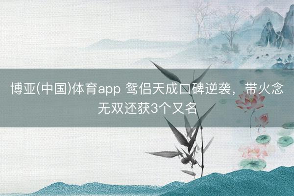 博亚(中国)体育app 鸳侣天成口碑逆袭,带火念无双还获3个又名